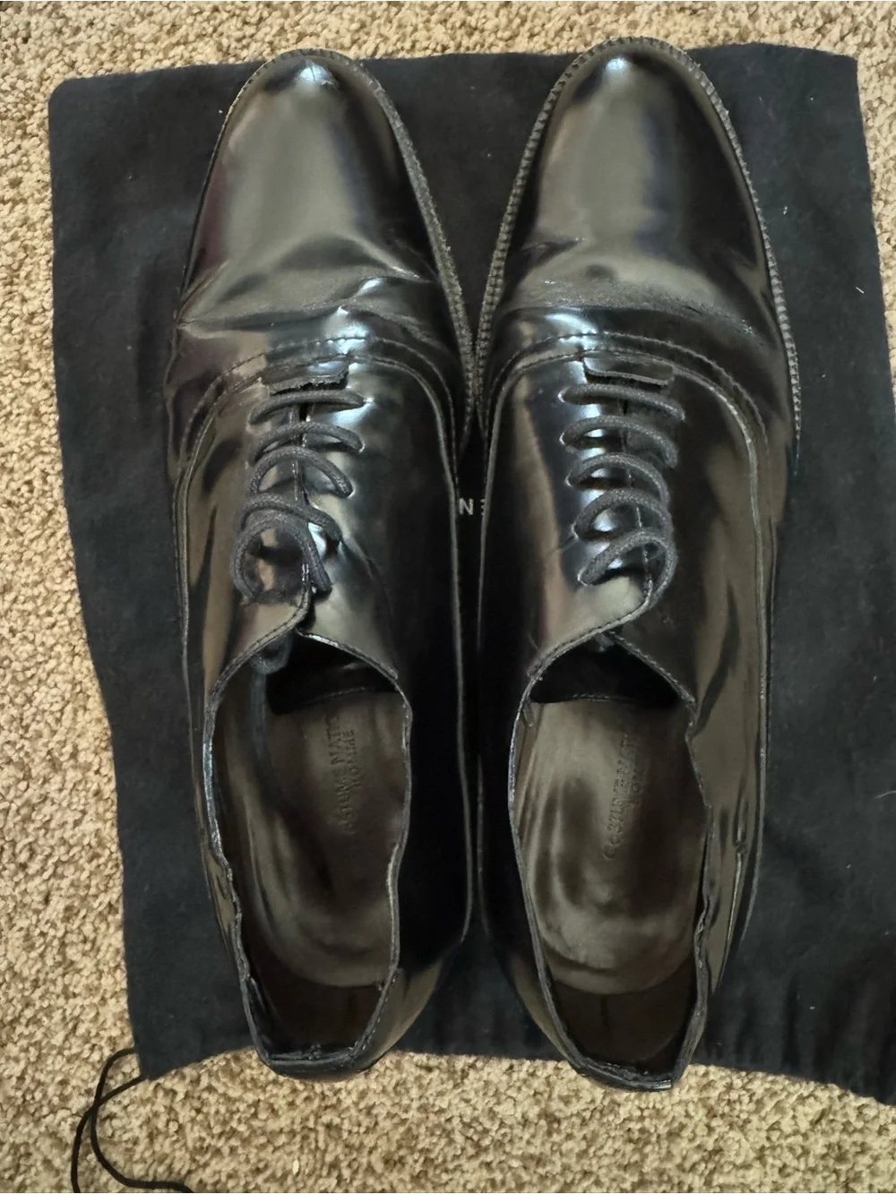 CoSTUME NATIONAL Men's Black Leather Lace-Up Dress Shoes Size 10